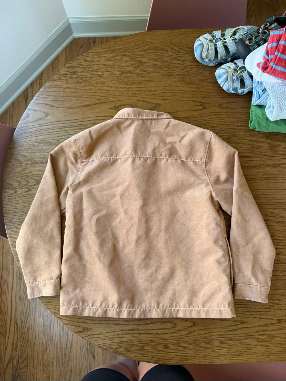 H&M Light Brown Zip-Front Shirt Jacket